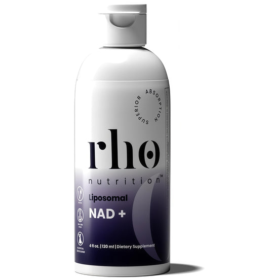 Rho Nutrition Liposomal NAD+-LiquidSupplement Designed to Help SupportAbsorption -Active Form of NAD+Helps Support Normal Cellular Health,Healthy Aging, Energy Metabolism andOverall Vitality